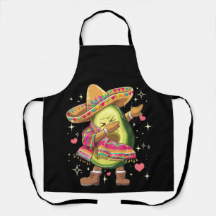 Dabbing Avocado Cinco De Mayo Funny Mexican Poncho Apron