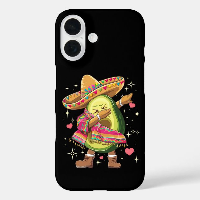 Dabbing Avocado Cinco De Mayo Funny Mexican Poncho Case-Mate iPhone Case (Back)