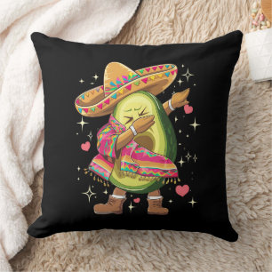 Dabbing Avocado Cinco De Mayo Funny Mexican Poncho Cushion