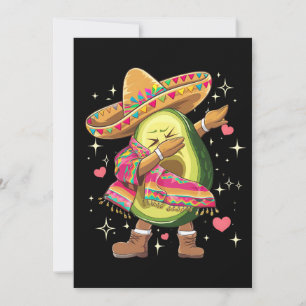 Dabbing Avocado Cinco De Mayo Funny Mexican Poncho Invitation