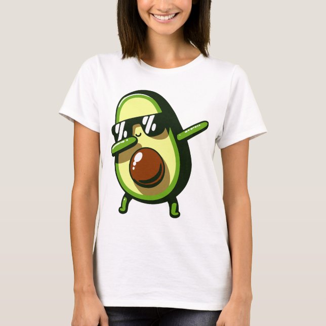 Dabbing Avocado Funny Vegan T-Shirt (Front)