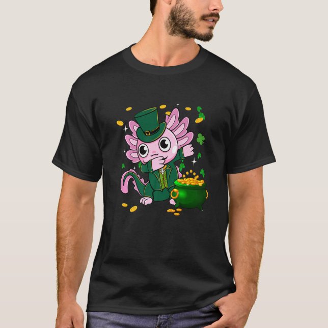 Dabbing Axolotl Leprechaun Happy St Patricks Day G T-Shirt (Front)
