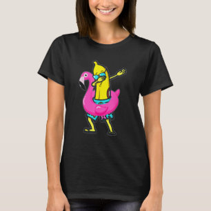 Dabbing Banana Flamingo Float Summer Tropical Frui T-Shirt