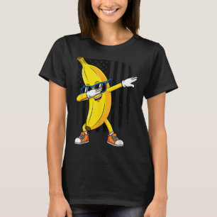 Dabbing Banana Retro American Flag Banana Lover Bo T-Shirt
