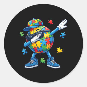 Dabbing Basball Au Awareness Classic Round Sticker