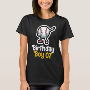 Dabbing Baseball Ball 7th Birthday Boy 7 Years Old T-Shirt
