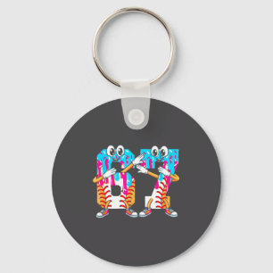 Dabbing Baseball Ice Cream Drip Number 67 Birthday Key Ring