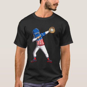 Dabbing Baseball Player 4th Of July USA American F T-Shirt