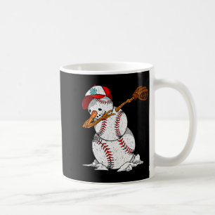 Dabbing Baseball Snowman Snow Christmas Xmas Holid Coffee Mug