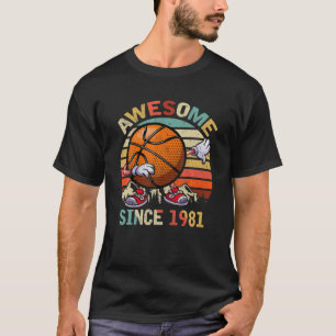 Dabbing Basketball Awesome Since 1981 Birthday Men T-Shirt