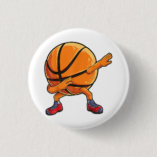 Dabbing Basketball Ball Funny Boys Men Women Sport 3 Cm Round Badge