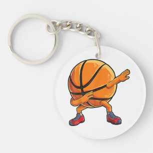 Dabbing Basketball Ball Funny Boys Men Women Sport Key Ring