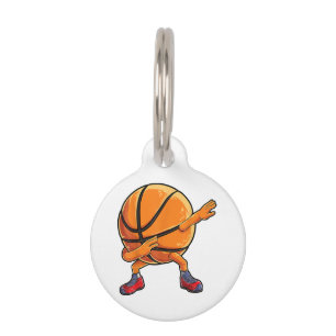 Dabbing Basketball Ball Funny Boys Men Women Sport Pet Tag