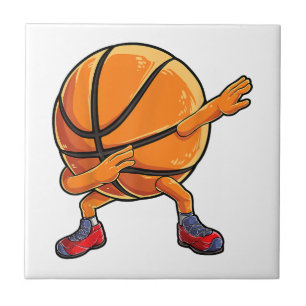 Dabbing Basketball Ball Funny Boys Men Women Sport Tile