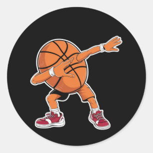 Dabbing Basketball Ball Funny Sports Player  Classic Round Sticker
