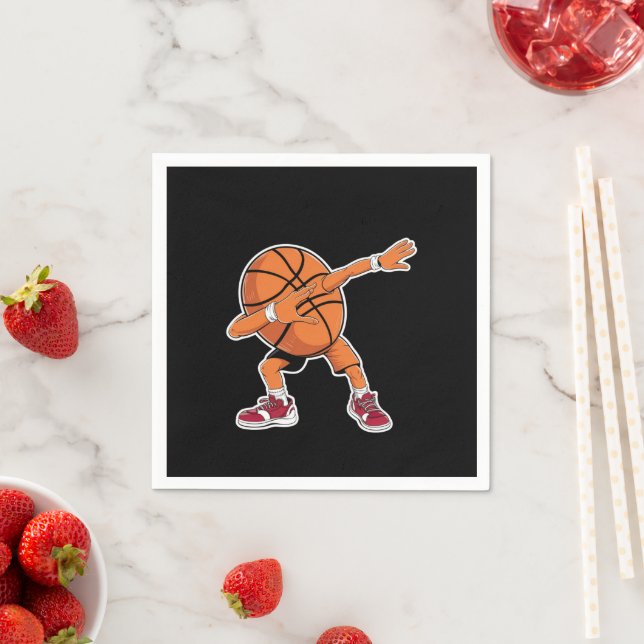 Dabbing Basketball Ball Funny Sports Player  Napkin (Insitu)