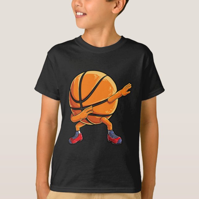 Dabbing Basketball Ball T Kids Boys Dab Dance Gift T-Shirt (Front)