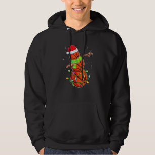 Dabbing Basketball Christmas Lights Snowman Santa Hoodie