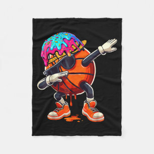 Dabbing basketball drip ice cream kids youth boys fleece blanket