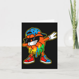 Dabbing Basketball Ice Cream Drip Boys Basketball  Card