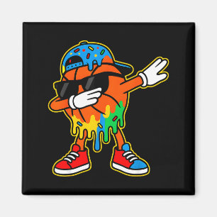 Dabbing Basketball Ice Cream Drip Boys Basketball  Magnet