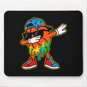 Dabbing Basketball Ice Cream Drip Boys Basketball  Mouse Pad