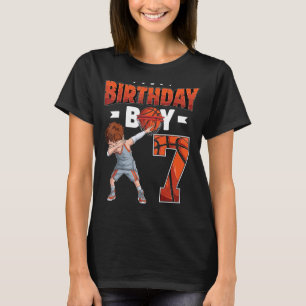 Dabbing Basketball player 7 Years Old Boy 7th Birt T-Shirt