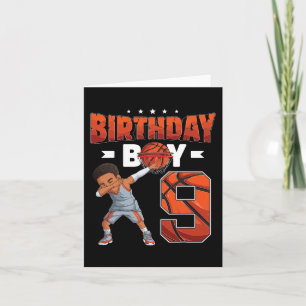 Dabbing Basketball player 9 Years Old Boy 9th Birt Card