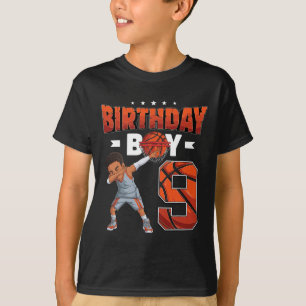 Dabbing Basketball player 9 Years Old Boy 9th Birt T-Shirt