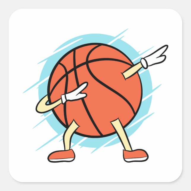 Dabbing Basketball Square Sticker (Front)