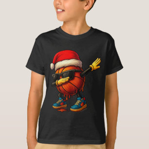 Dabbing Basketball Sungles Funny Christmas Tee Boy