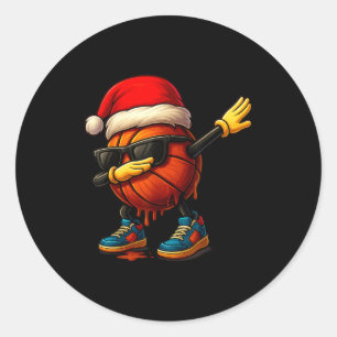 Dabbing Basketball Sungles Funny Christmas Tee Boy Classic Round Sticker