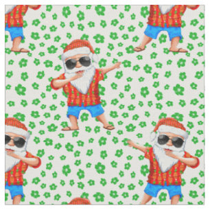 Dabbing Beach Santa Claus in a Aloha Shirt Tropica Fabric