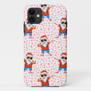 Dabbing Beach Santa Claus in a Aloha Shirt With Re Case-Mate iPhone Case