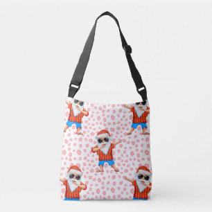 Dabbing Beach Santa Claus in a Aloha Shirt With Re Crossbody Bag
