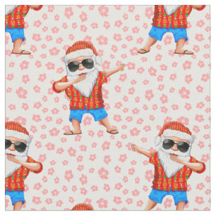 Dabbing Beach Santa Claus in a Aloha Shirt With Re Fabric