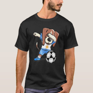 Dabbing Beagle Argentina Football  Argentinian Fla T-Shirt