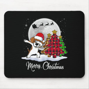 Dabbing Beagle Dab Dog Santa Hat Christmas Tree Fu Mouse Pad