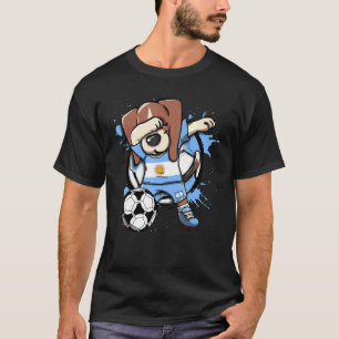 Dabbing Beagle Dog Argentina Soccer Fans Jersey Fo T-Shirt