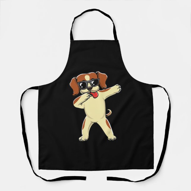 Dabbing Beagle Dog Breed Pet Lover- Funny Dab Gift Apron (Front)