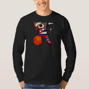 Dabbing Beagle Dog Cuba Jersey Cuban Basketball Sp T-Shirt