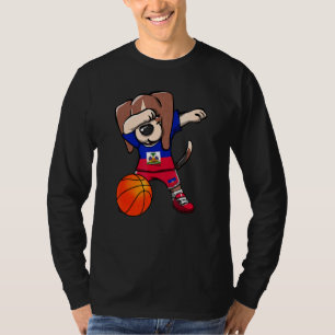 Dabbing Beagle Dog Haiti Jersey Haitian Basketball T-Shirt