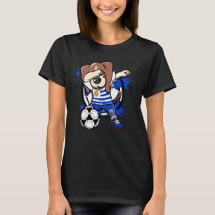 Dabbing Beagle Dog Uruguay Soccer Fans Jersey Foot T-Shirt