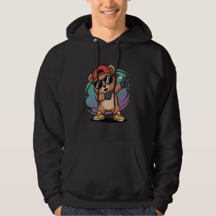 Dabbing Bear with Cap & Sunglasses Dab Dabbing Dan Hoodie