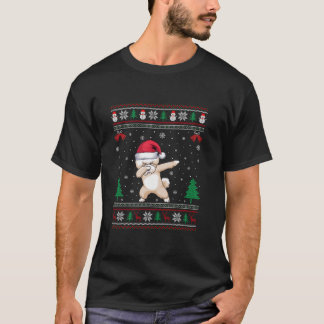 Dabbing Bichon Frise Dog Santa Hat Boys Girls Kids T-Shirt