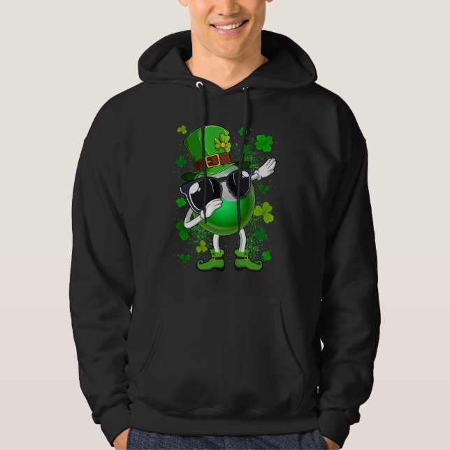 Dabbing Billiard Ball Leprechaun St Patrick's Day  Hoodie (Front)