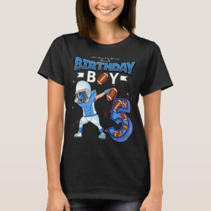 Dabbing Birthday Boy 5 Year Old Football American  T-Shirt
