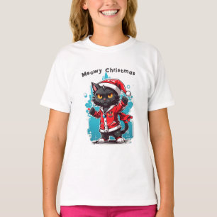 Dabbing Black Cat: Meowy Christmas Festivities T-Shirt