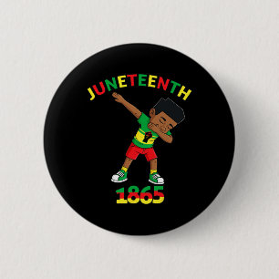 Dabbing Black King Juneteenth 1865 Brown Skin Boys 6 Cm Round Badge