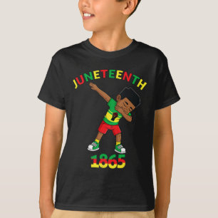 Dabbing Black King Juneteenth 1865 Brown Skin Boys T-Shirt